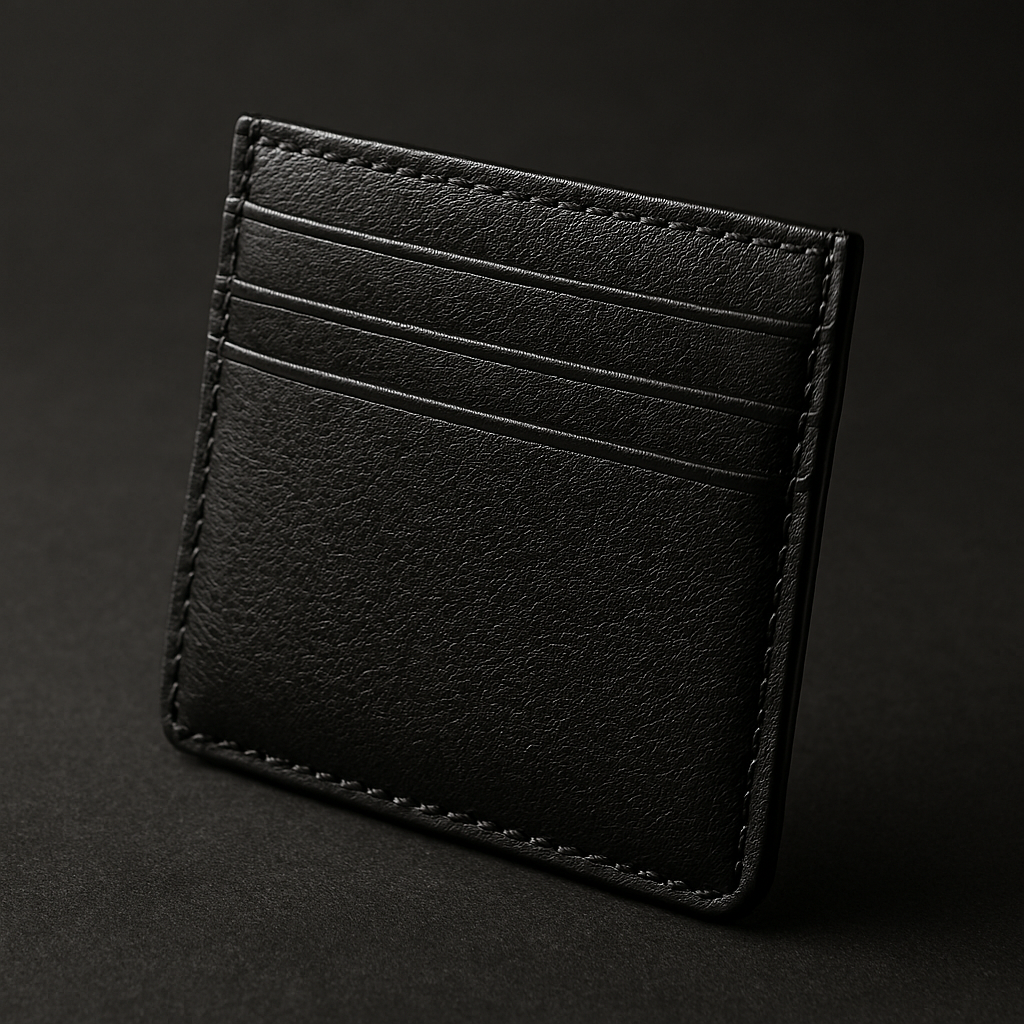 Slim leather card holder