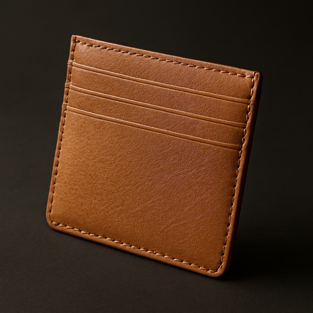 Slim leather card holder