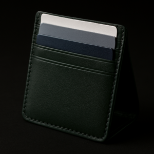 Slim leather card holder