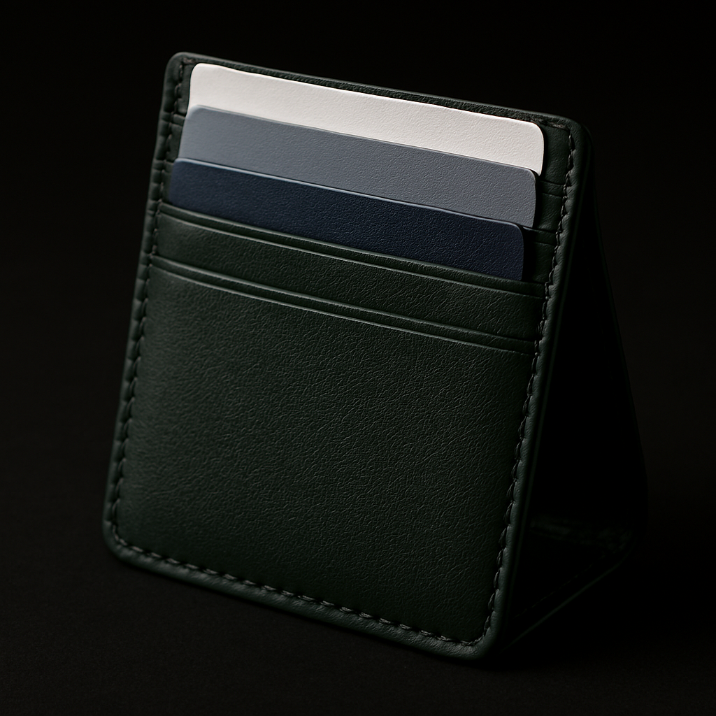 Slim leather card holder