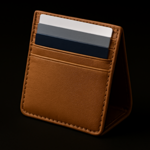 Slim leather card holder