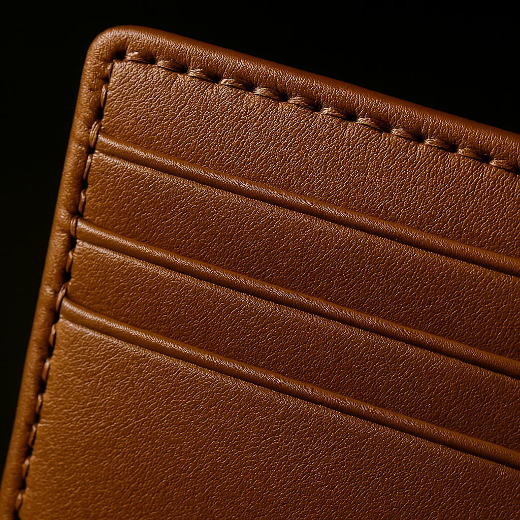 Slim leather card holder